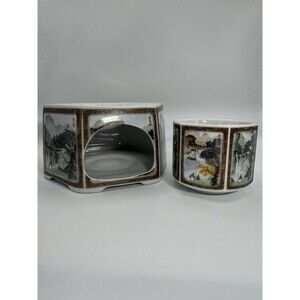 Vintage Japan Ceramic Seizan Teapot Warmer And Tea Cup